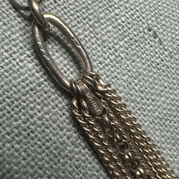 925 Italy Silver Multi Strand Necklace - Picture 4 of 7